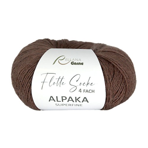 Włóczka skarpetkowa Rellana 4-fach Alpaka Superfine 3135 / mleczna czekolada