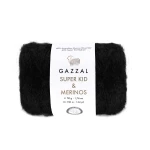 Włóczka Gazzal Super Kid Mohair & Merinos 61275 / czerń