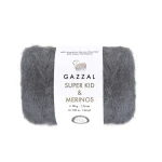 Włóczka Gazzal Super Kid Mohair & Merinos 61285 / ciemny szary