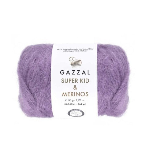 Włóczka Gazzal Super Kid Mohair & Merinos 61283 / lawenda