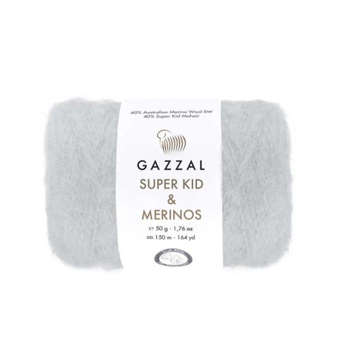 Włóczka Gazzal Super Kid Mohair & Merinos 61280 / jasny szary