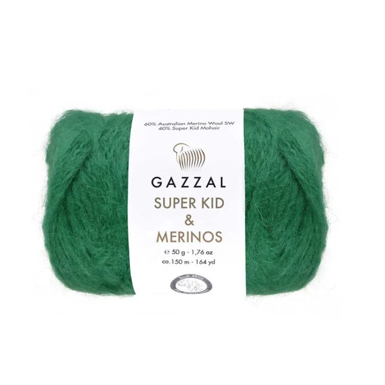 Włóczka Gazzal Super Kid Mohair & Merinos 61284 / absynt