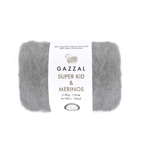 Włóczka Gazzal Super Kid Mohair & Merinos 61281 / szary