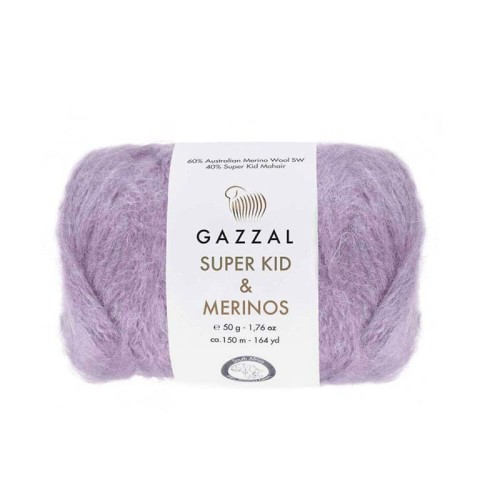 Włóczka Gazzal Super Kid Mohair & Merinos 61282 / lilak