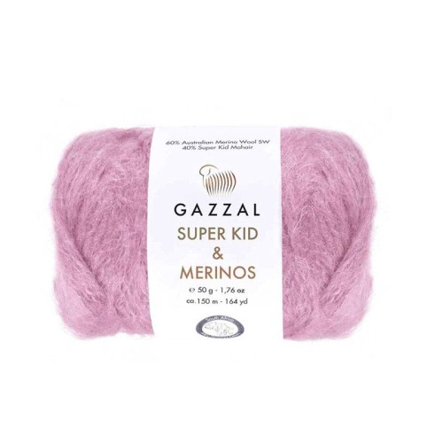 Włóczka Gazzal Super Kid Mohair & Merinos 61279 / jasny róż