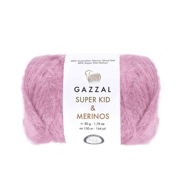 Włóczka Gazzal Super Kid Mohair & Merinos 61279 / jasny róż