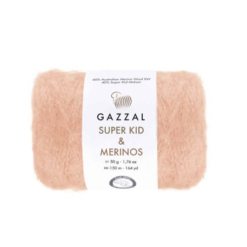 Włóczka Gazzal Super Kid Mohair & Merinos 61278 / jasna morela