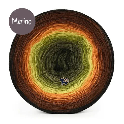 KOKONEK Merino 9K 06 - Czekolada/brąz/miedź melanż/toffi/miodowy/limetka/oliwka/khaki/khaki melanż / 3 nitki / 1400 m / 300 g