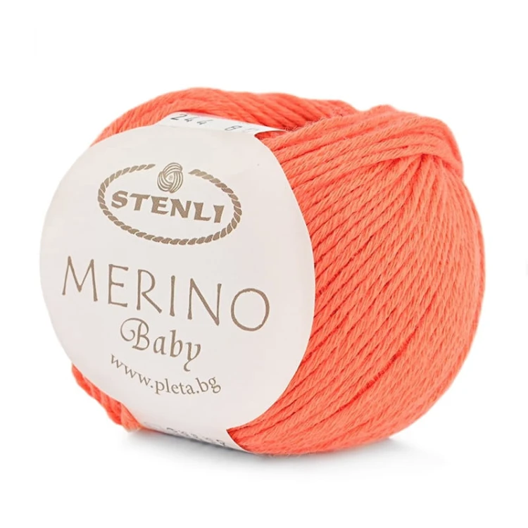 Włóczka Stenli Merino Baby 244 / pomarańcz