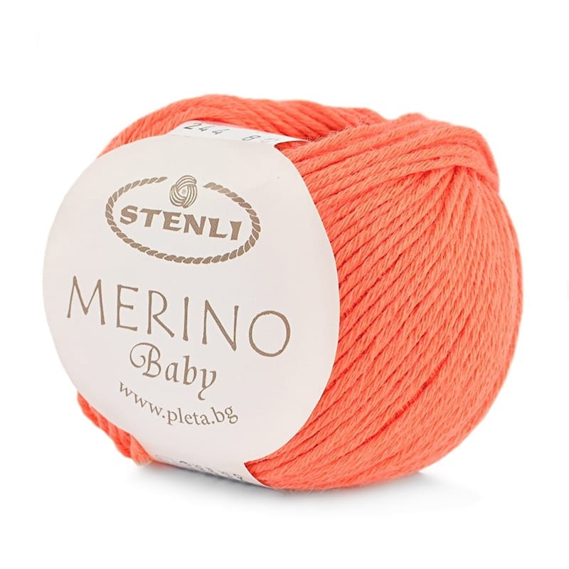 Włóczka Stenli Merino Baby 244 / pomarańcz