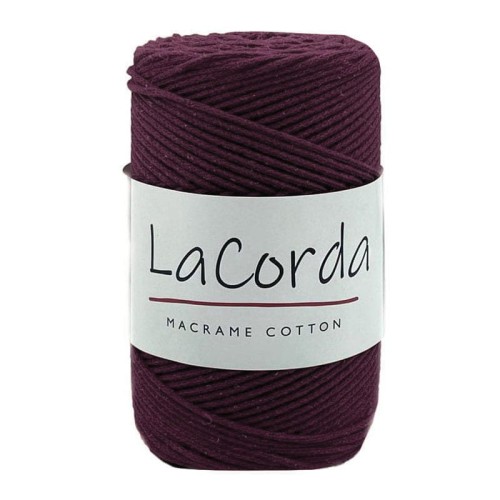 Sznurek La Corda Macrame Cotton 2mm / rolka 200m / 260 burgund