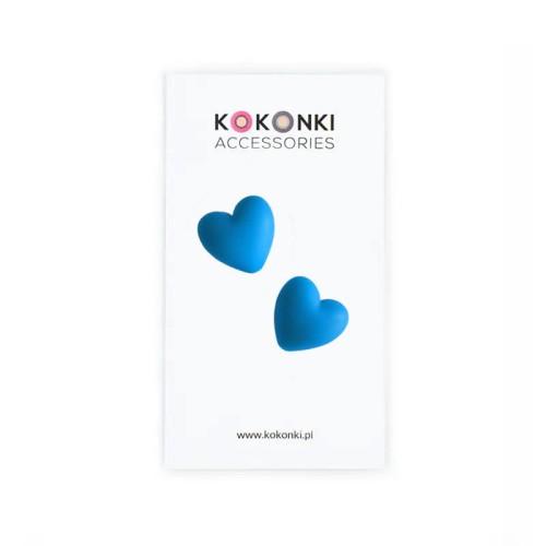 Stopery do drutów Kokonki Accessories / serduszko / niebieski / 2 szt