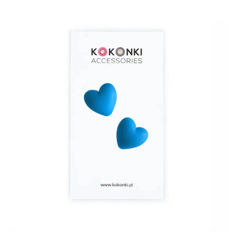 Stopery do drutów Kokonki Accessories / serduszko / niebieski / 2 szt