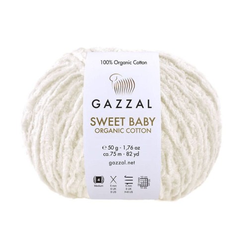 Włóczka Gazzal Sweet Baby Organic Cotton 2601 / śmietanka