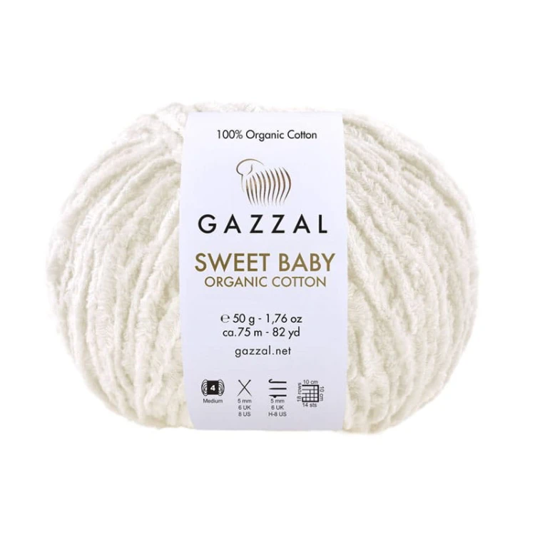 Włóczka Gazzal Sweet Baby Organic Cotton 2601 / śmietanka
