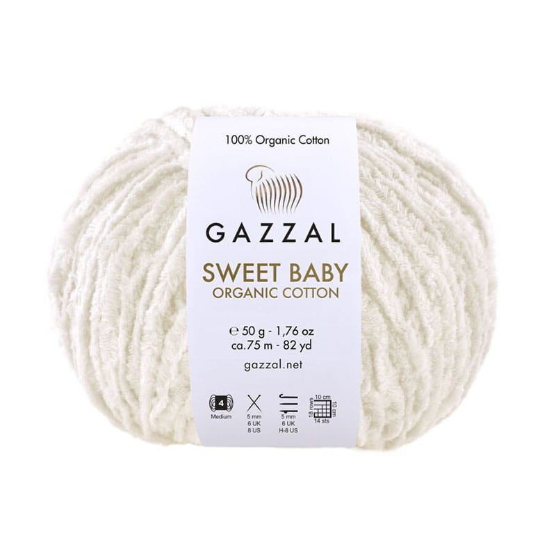 Włóczka Gazzal Sweet Baby Organic Cotton 2601 / śmietanka