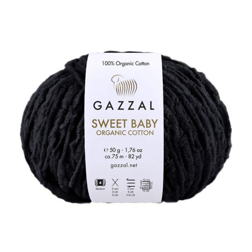 Włóczka Gazzal Sweet Baby Organic Cotton 2603 / czerń