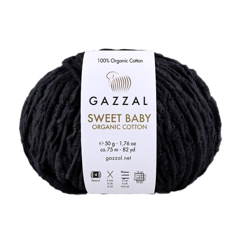 Włóczka Gazzal Sweet Baby Organic Cotton 2603 / czerń