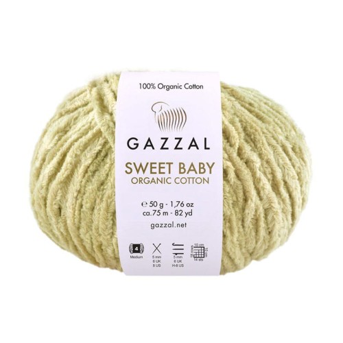 Włóczka Gazzal Sweet Baby Organic Cotton 2605 / jasna oliwka
