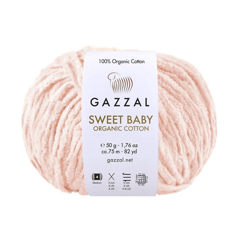 Włóczka Gazzal Sweet Baby Organic Cotton 2610 / jasna morela