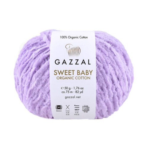 Włóczka Gazzal Sweet Baby Organic Cotton 2614 / fiołek