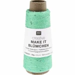 Włóczka / nić z cekinami Rico Design Creative Make It Blümchen 007 / turkus