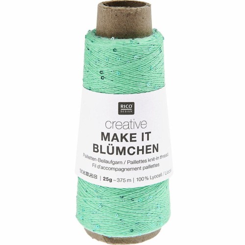 Włóczka / nić z cekinami Rico Design Creative Make It Blümchen 007 / turkus