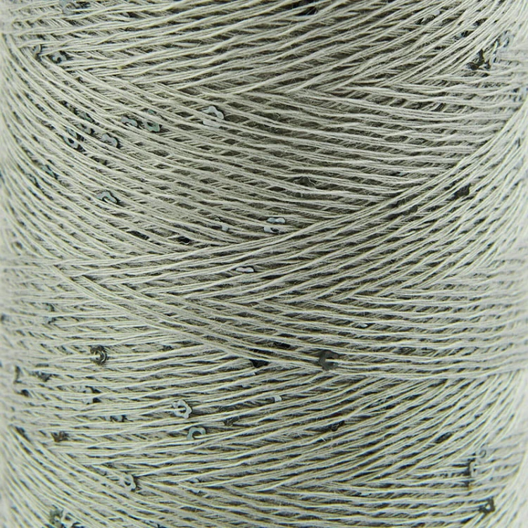 Włóczka / nić z cekinami Rico Design Creative Make It Blümchen 019 / szarozielony