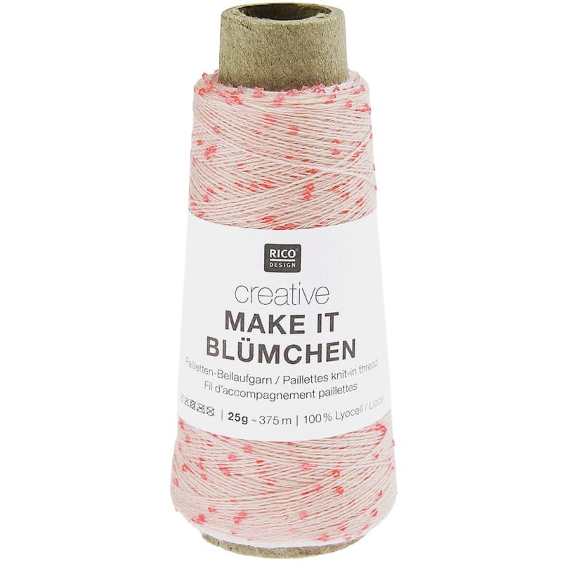 Włóczka / nić z cekinami Rico Design Creative Make It Blümchen 006 / jasny róż