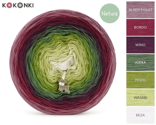 KOKONEK Nature NT101 Leszczyna - Blady fiolet/bordo/wino/jodła/pesto/wasabi/beza