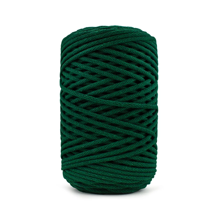 PREMIUM sznurek bawełniany by KOKONKI 3mm / rolka 100 m / 381 butelkowa zieleń