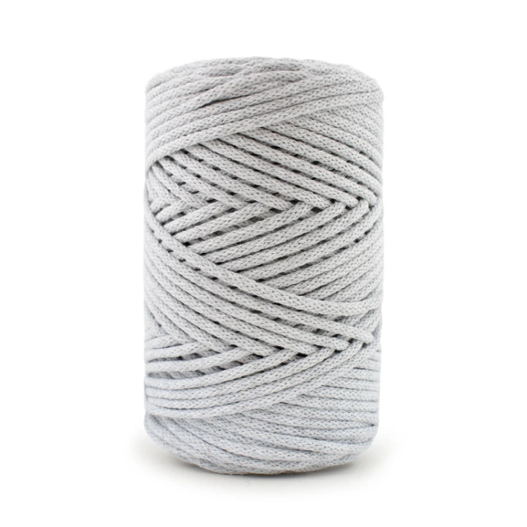 PREMIUM sznurek bawełniany by KOKONKI 3mm / rolka 100 m / 384 jasny szary