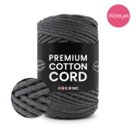 PREMIUM šňůrka bavlněná by KOKONKI 3mm / role 100 m / 389 grafit