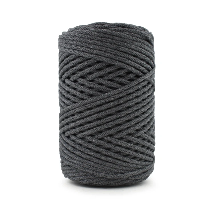 PREMIUM sznurek bawełniany by KOKONKI 3mm / rolka 100 m / 389 grafit
