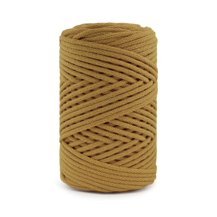PREMIUM sznurek bawełniany by KOKONKI 3mm / rolka 100 m / 319 musztarda