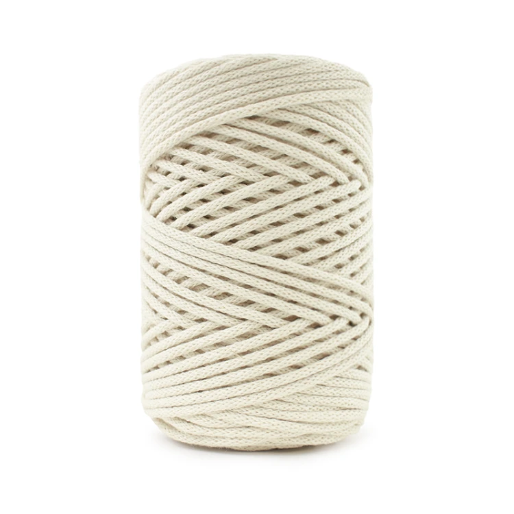 PREMIUM sznurek bawełniany by KOKONKI 3mm / rolka 100 m / 302 jasny beż