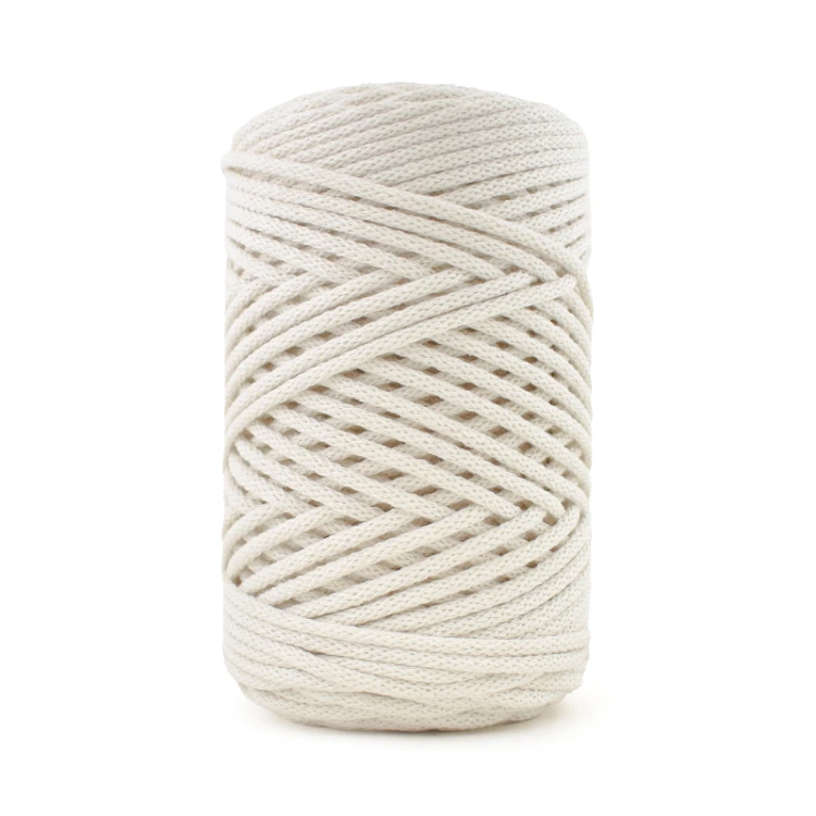 PREMIUM sznurek bawełniany by KOKONKI 3mm / rolka 100 m / 308 krem