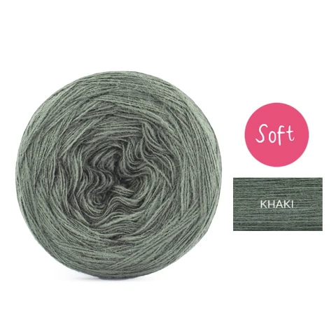 KOKONEK_Mono Soft jeden kolor - khaki / 3 nitki / 1000m / 200 g - GOTOWY