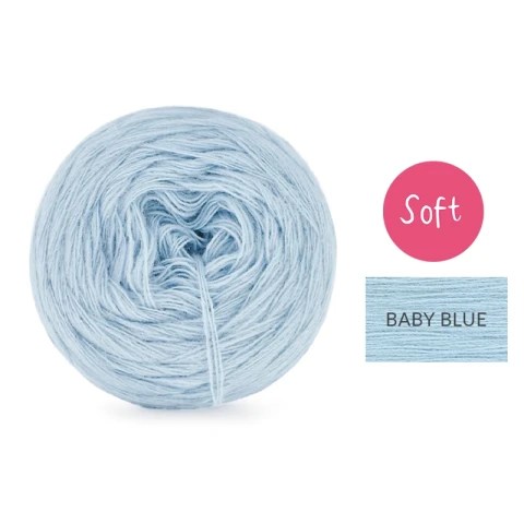 KOKONEK_Mono Soft jeden kolor - baby blue / 3 nitki / 1000m / 200 g - GOTOWY