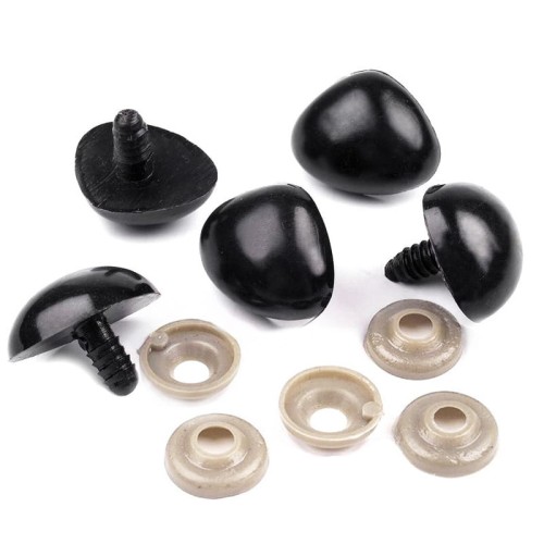 Nos plastikowy do maskotek 12 x 15 mm / czerń / 10 szt