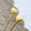 Stopery do drutów Kokonki Accessories / serduszko / cytrynowy / 2 szt