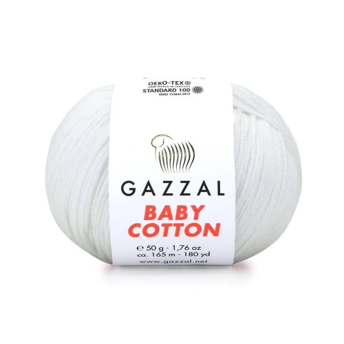 Włóczka Gazzal Baby Cotton 3410 - 50g - ecru