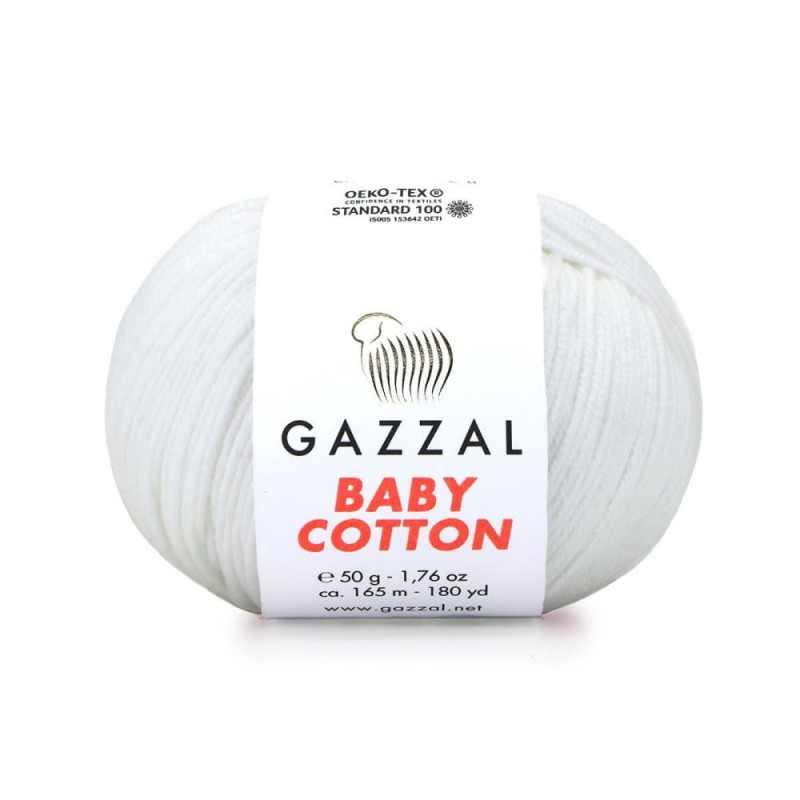 Włóczka Gazzal Baby Cotton 3410 - 50g - ecru