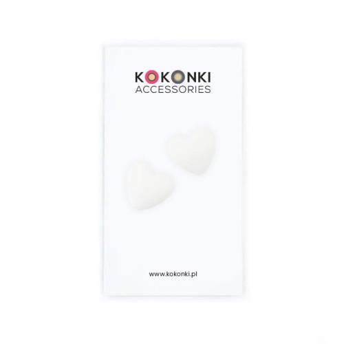 Stopery do drutów Kokonki Accessories / serduszko / biel / 2 szt
