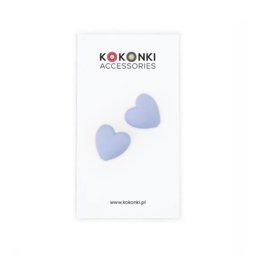 Stopery do drutów Kokonki Accessories / serduszko / błękit / 2 szt