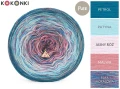 KOKONEK Pure Rare PR009 - Petrol/patyna/jasny róż/malwa + tęcza rafa koralowa (3 nitki + 1)