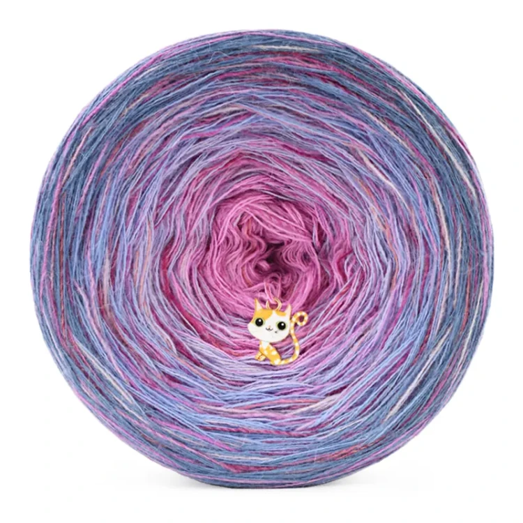 KOKONEK Rare Merino R200 - Szaroniebieski/jasny niebieski/lawenda/chłodny róż + tęcza słodka (3n + 1)