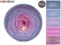 KOKONEK Rare Merino R200 - Szaroniebieski/jasny niebieski/lawenda/chłodny róż + tęcza słodka (3n + 1)