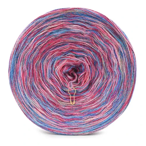 KOKONEK Merino Melanż R207 - Lody porzeczkowe/fuksja/morela + tęcza rafa koralowa (3 nitki + 1)
