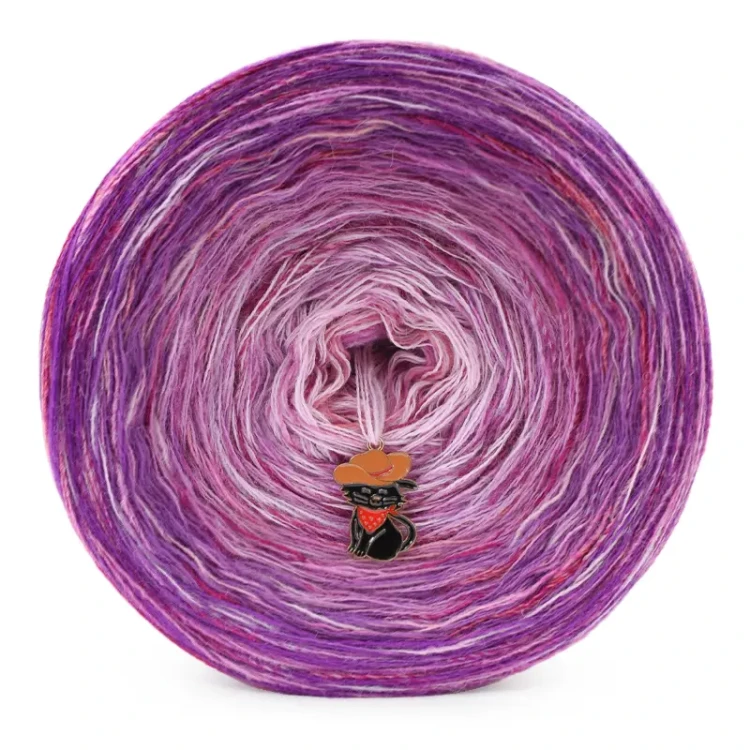 KOKONEK Rare Merino R202 - Ciemny cyklamen/cyklamen/wrzos/jasny róż + tęcza słodka (3n + 1)